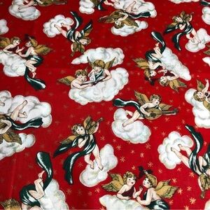 ✨ Vintage Angel Christmas Fabric – Cranston Print Works – 1/2 Yard ✨